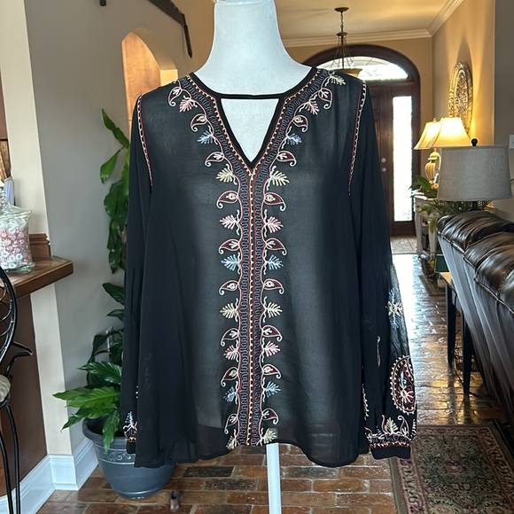 Love Sam (Revolve) Paisley Embroidered Long Sleeve Top szS - Picture 4 of 13